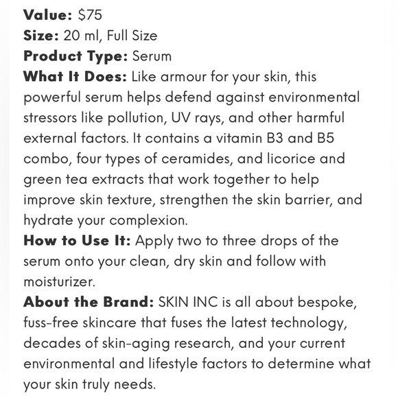 🔥SALE SKIN INC MY DAILY DOSE OF ARMOR - Picture 2 of 2